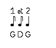 Rythme 1 et 2 du pas subdivisé à gauche